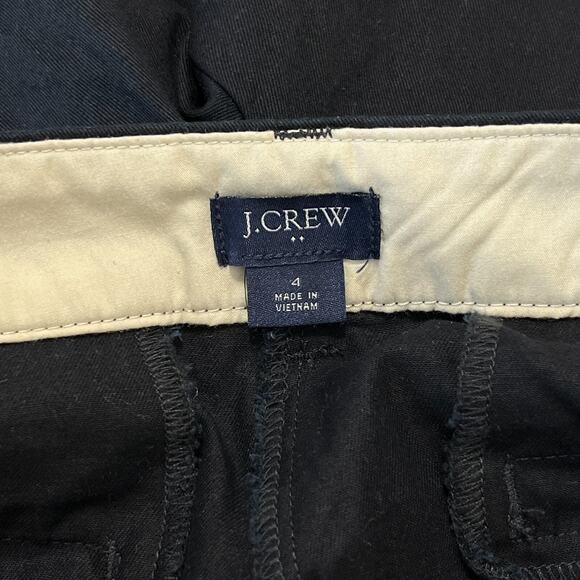 J Crew Womens Classic Chino Shorts 4 Black Cotton Slant Pockets‎ Zip Close - Picture 4 of 11
